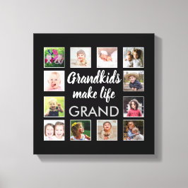 Barnbarn Make Life Grand Quote 12 Photo Collage Canvastryck