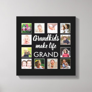 Barnbarn Make Life Grand Quote 12 Photo Collage Canvastryck