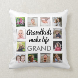 Barnbarn Make Life Grand Quote 12 Photo Collage Kudde