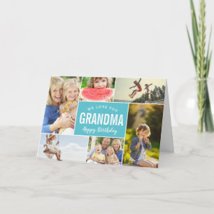 Barnbarn Photo Collage Birthday Card Kort