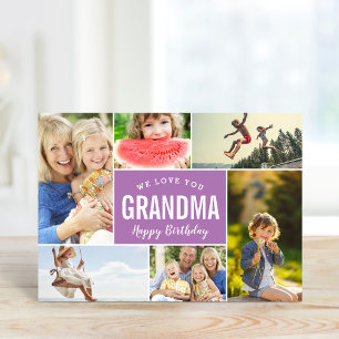Barnbarn Photo Collage Birthday Card Kort