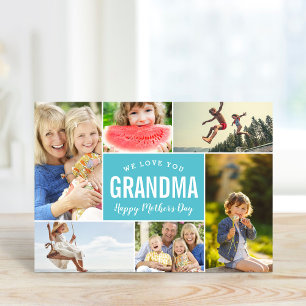 Barnbarn Photo Collage Mors dag Card Kort