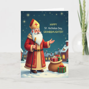 Barnbarn S:t Nikolaus dag Leenden Varmaste önsknin Kort