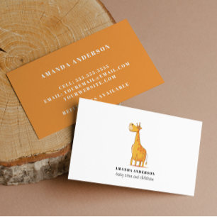 Barnbarnomsorg i Cute Adsible Giraffe Baby Visitkort