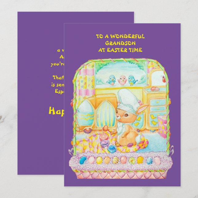 Barnbarns Påskkort Julkort (Fram/baksida)