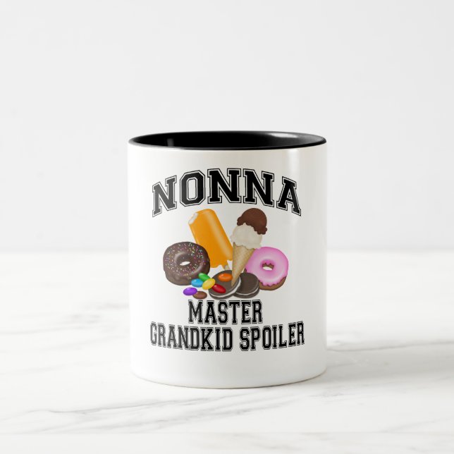 Barnbarns-Spoiler Mormor Två-Tonad Mugg (Center)