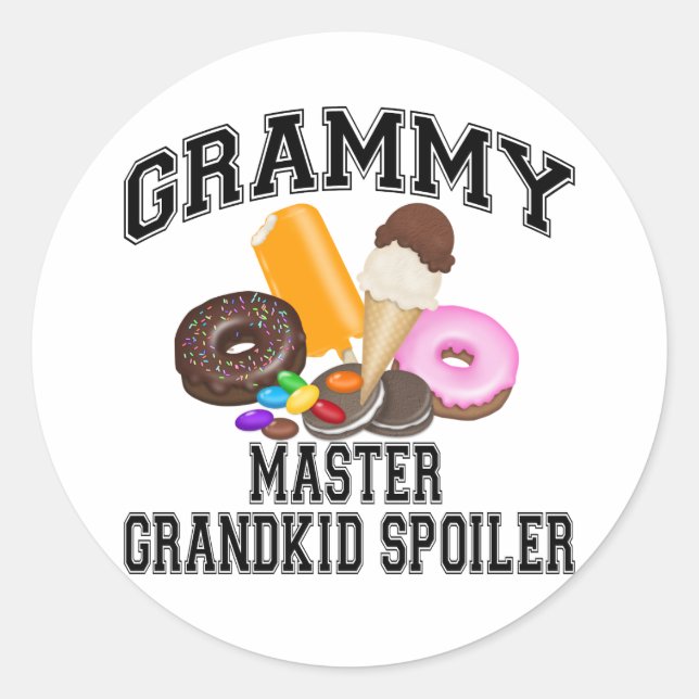 Barnbarnsförstörande Grammy Runt Klistermärke (Framsida)