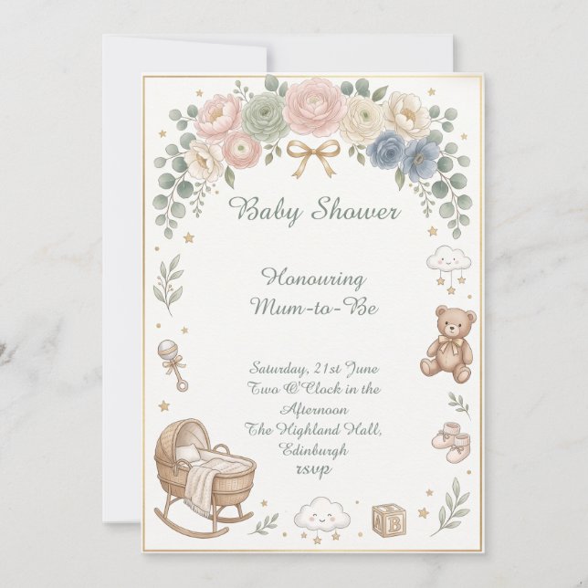 Barnbassäng Baby Shower Inbjudningar (Framsida)