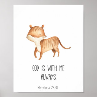 Barnbibelbibel Verse Gud är alltid med mig Poster