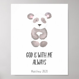 Barnbibelbibel Verse Gud är alltid med mig Poster