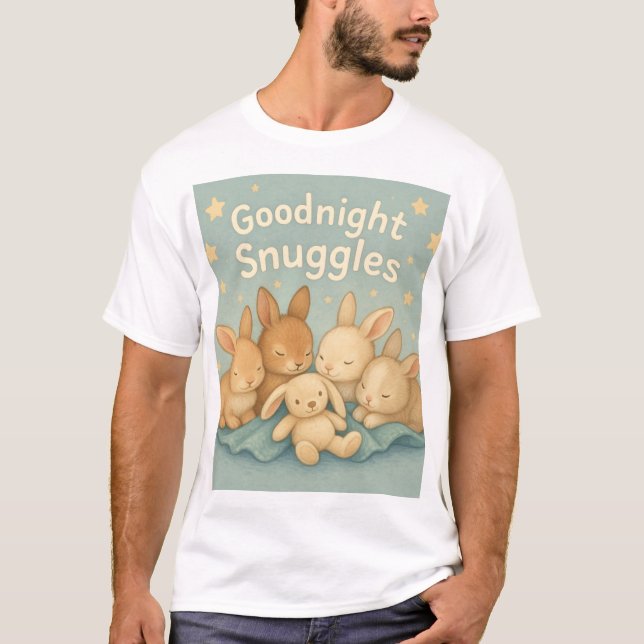Barnbilds tecknad. Baby ligger och sover. T Shirt (Framsida)