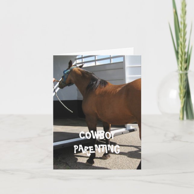 Barnbilsäte - Cowboy som uppfostrar Kort (Framsida)