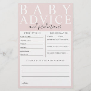Barnbilsspel för rosa Baby Advice & Predictions Ba