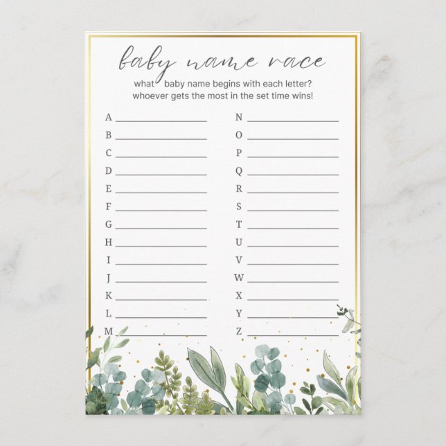 Barnbilsspel i Baby djur baby Namn Tävling Tilläggskort (Framsida)