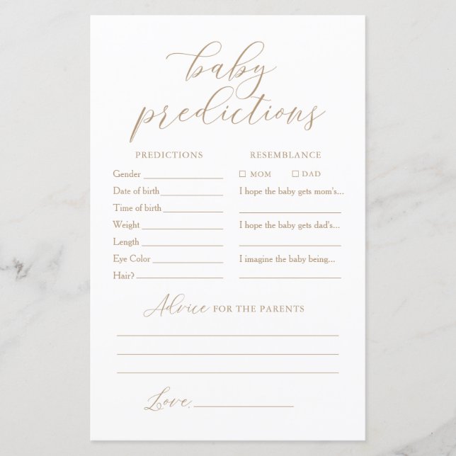 Barnbilsspel i Elegant Baby Predictions Advice Bab (Framsida)
