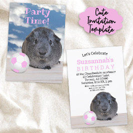 Barnbläckfiskstrupen Party Rosa Gris Inbjudningar