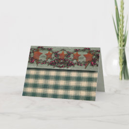 Barnboards rostade stjärnagrönt helgkort