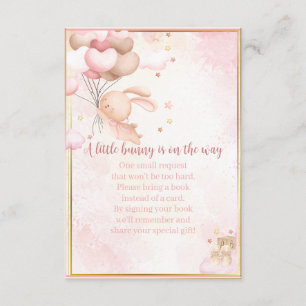 Barnbok för babyflicka kanin baby shower tilläggskort