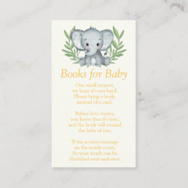 Barnbok om Grönska Elefant Baby Shower Tilläggskort