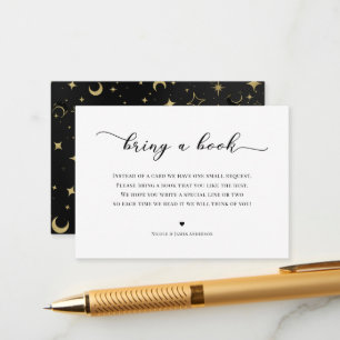 Barnboksinbjudan till baby shower med stjärnor  tilläggskort