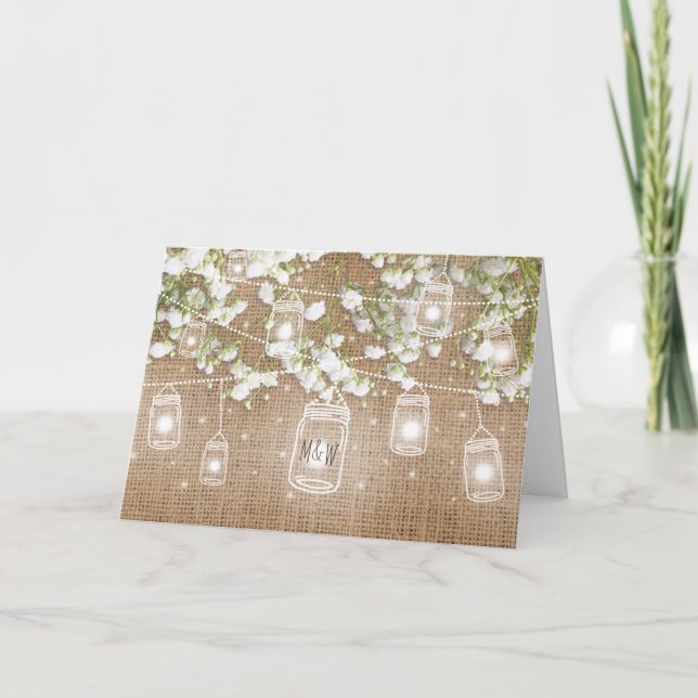 Barnbrud Reception på kvällen med Baby's Breath Inbjudan (Framsida)