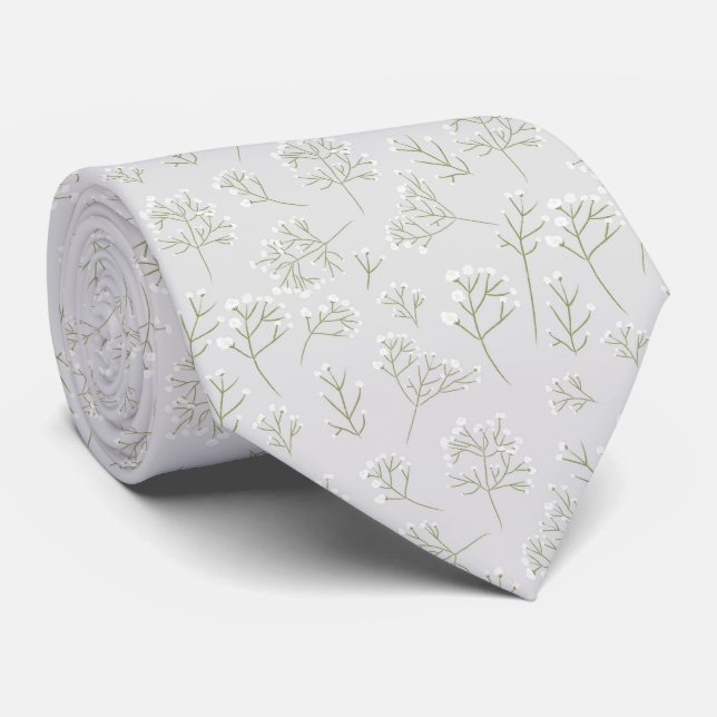 Barnbrud Släppranka Vit Blommig Gypsophila Slips (Rullad)