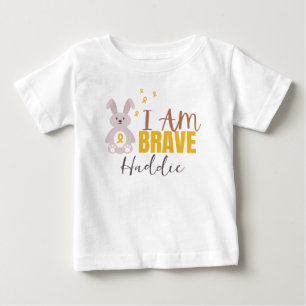 barncancer. Anpassat namn. modigt. Baby T-Shirt