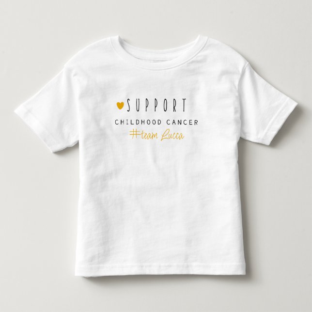 barncancer. Anpassat namn. Småbarn T-Shirt (Framsida)