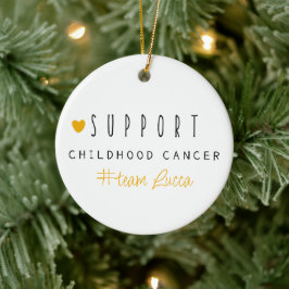 barncancer. Anpassningsbar #team namn Ornaments Julgransprydnad Keramik