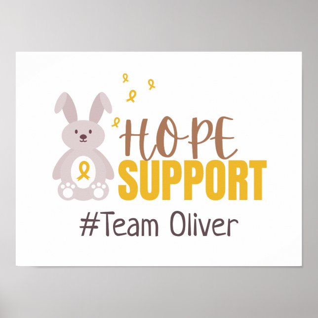 barncancer. Anpassningsbar #team namn Poster och s (Framsidan)