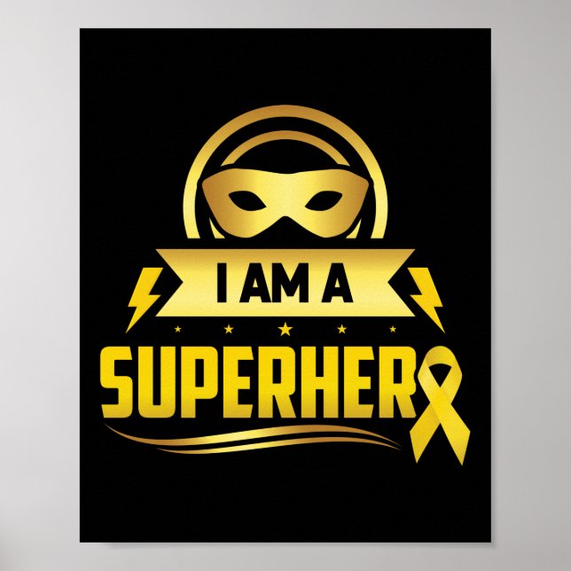 Barncancer är en superhjälte Ribbon Poster (Framsidan)