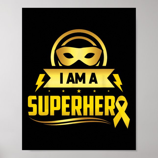 Barncancer är en superhjälte Ribbon Poster (Framsidan)