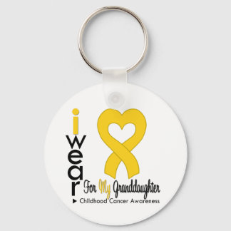 Barncancer Guld Heart Ribbon Granddotter Nyckelring
