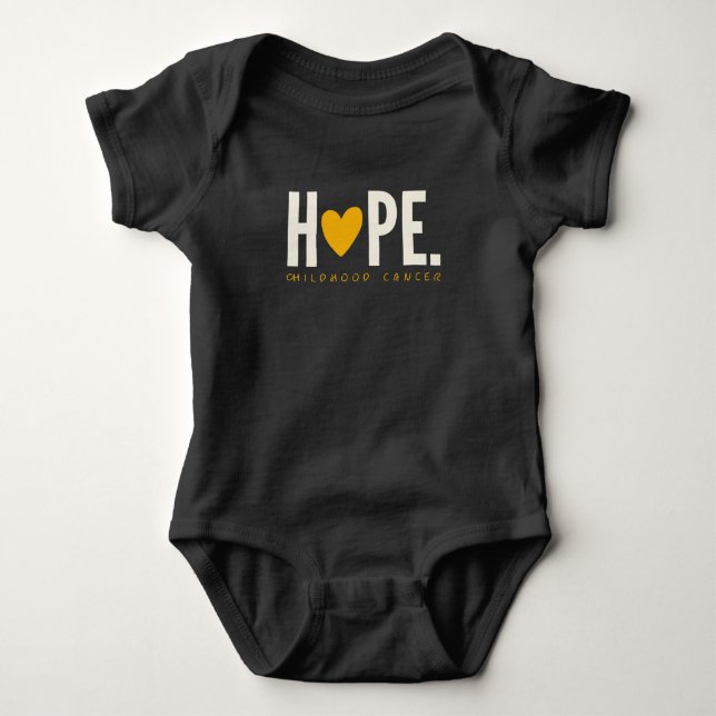 Barncancer HOPE Baby Bodykosten 1-Biet T Shirt (Framsida)