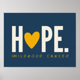 Barncancer HOPE-hjärta Poster Skriv ut tecken