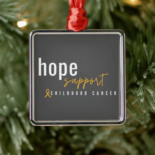 Barncancer hoppas på stöd för julprydnad julgransprydnad metall (Träd)