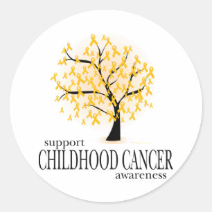 Barncancer i Träd Runt Klistermärke