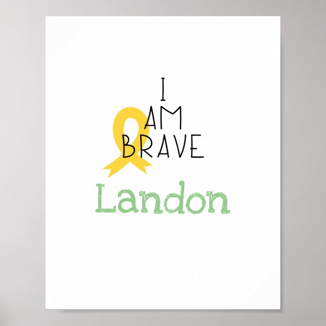 barncancer. Jag är modig.Anpassningsbarnas utskrif Poster (Framsidan)