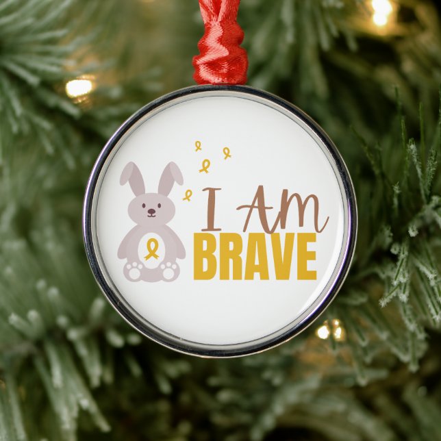 barncancer. Jag är modig. Helgdag Ornament (Träd)