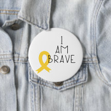 barncancer. Jag är modig. Knapp