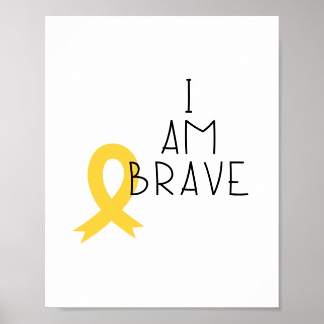 barncancer. Jag är modig. Poster och skriva ut (Framsidan)