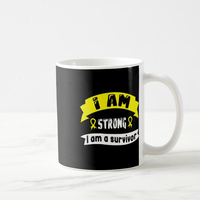 Barncancer Jag Är Stark Jag Är En Överlevare  Kaffemugg (Höger)