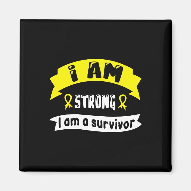 Barncancer Jag Är Stark Jag Är En Överlevare  Magnet (Framsidan)