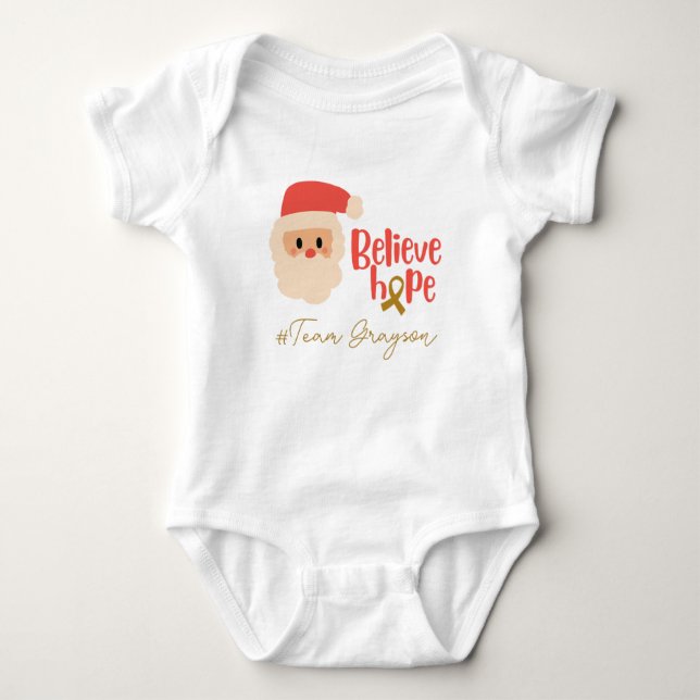Barncancer Jul Anpassningsbar Baby Bodykosten T Shirt (Framsida)