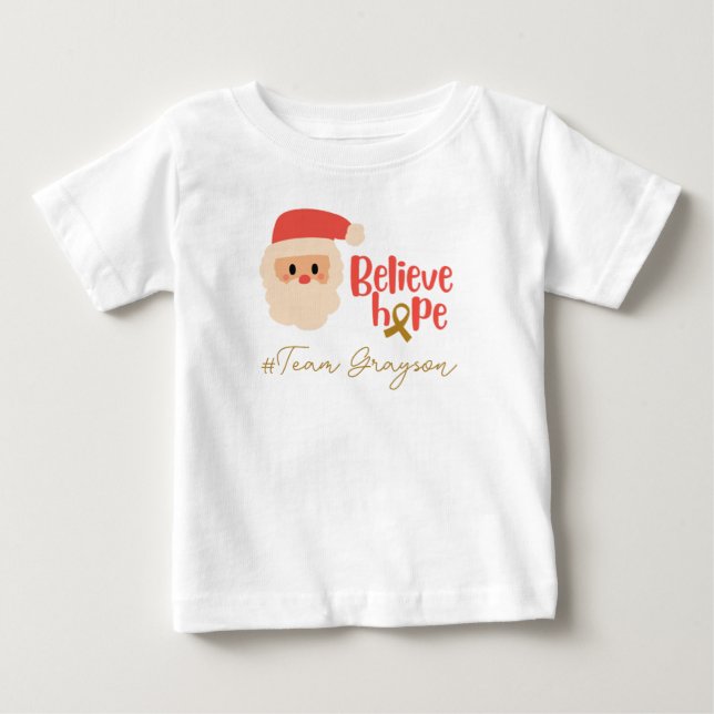 Barncancer Juldagen Anpassningsbar Baby T-Shirt (Framsida)