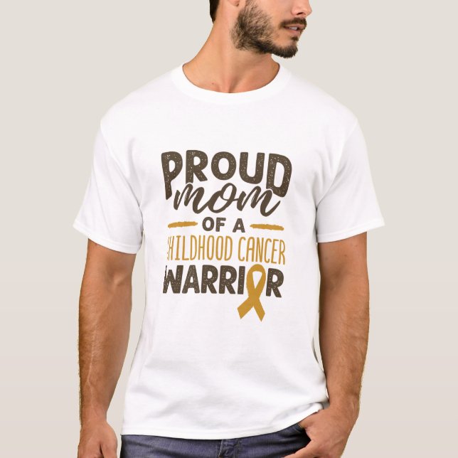 Barncancer Mamma Mor Proud Mamma T Shirt (Framsida)