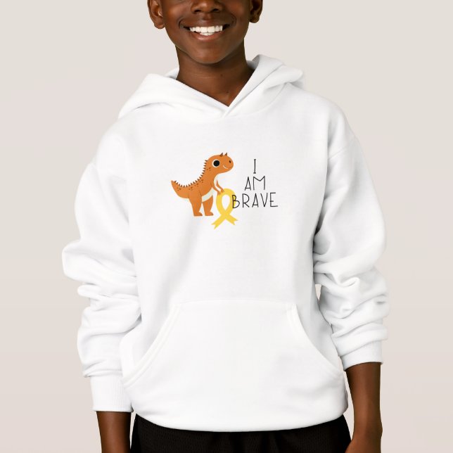Barncancer.modig. Kids Pullover Hoodie T Shirt (Framsida)