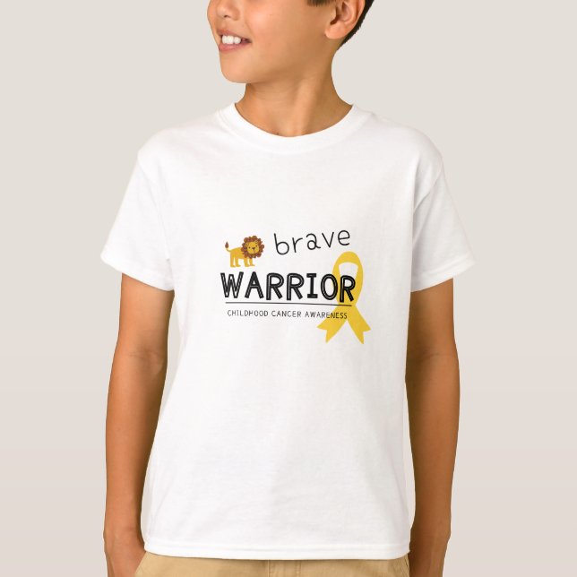 Barncancer, modig krigare. Kids T-Shirt (Framsida)