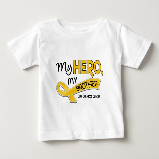 Barncancer MY HERO MY BROTHER 42 T Shirt (Framsida)