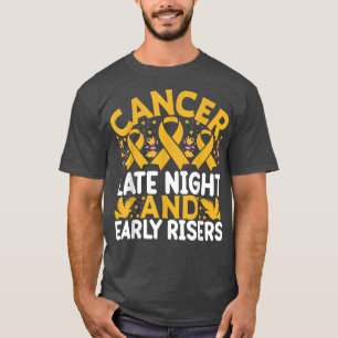 Barncancer Sent natt och Tidigt Rises Yello T Shirt